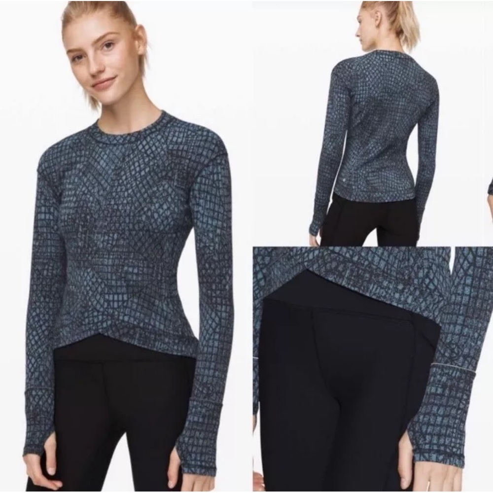 Lululemon Women’s Close To Crossing Long Sleeve Jacquard Top Sz S